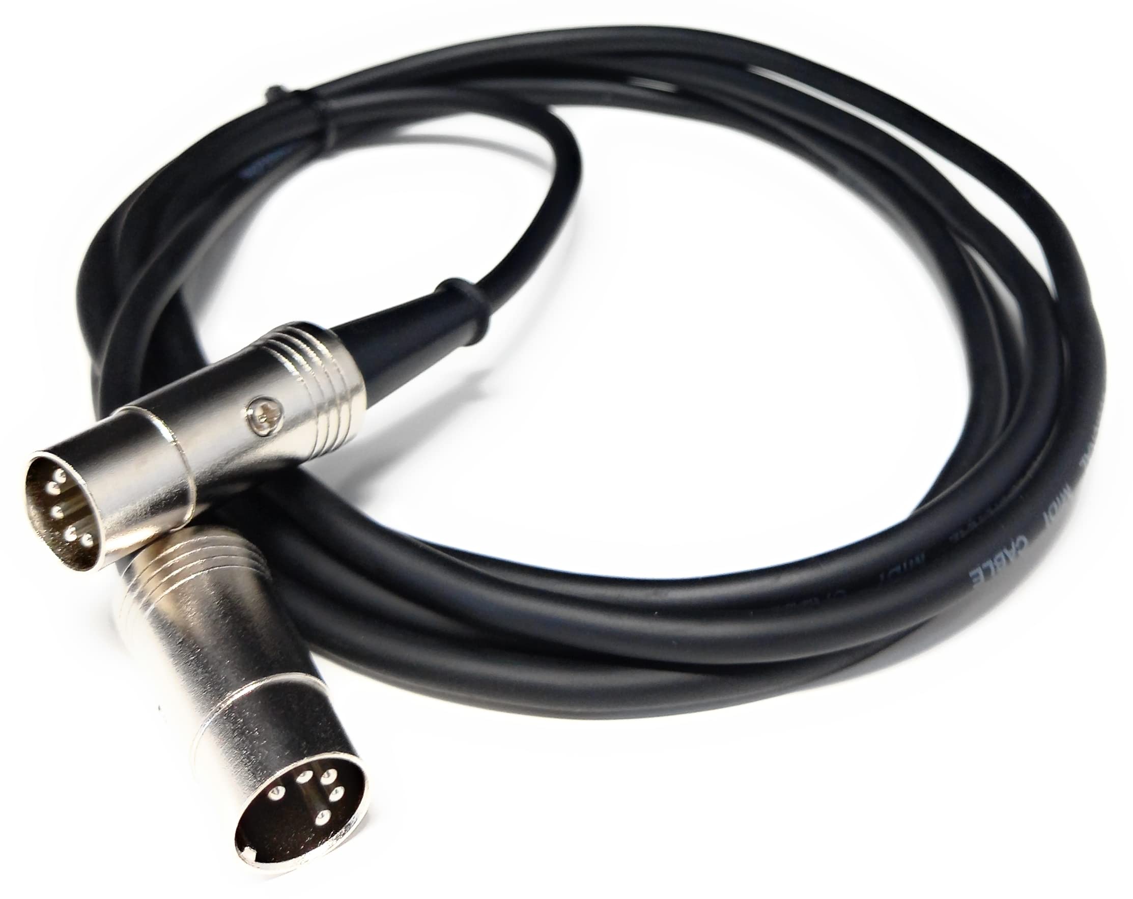 DRUT 2m MIDI Male to Male Lead 5 pin DIN Shielded Flexible for Computer, Synth, Keyboard, Effects, Music Instruments Audio Cable 6.5ft