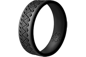 Knot Theory Warrior Courage, Strength, Serenity, Wisdom Silicone Ring for Men Women - Dual Layer Engraving - Breathable Comfort Fit 6mm Rubber Wedding Band