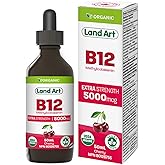 Certified Organic Vitamin B12 - Methylcobalamin - Enhance Red Blood Cell Production - Maximum Absorption - Cherry Flavour - S