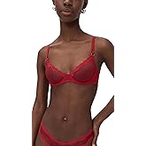 Fleur du Mal Women's Sheer Tulle Demi Bra