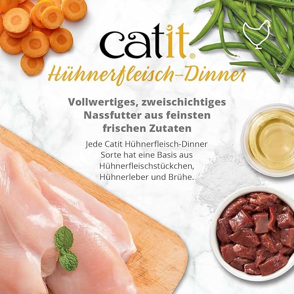 CATIT CHICKEN DINNER WITH DUCK & POTATO – HYDRATING AND HEALTHY WET CAT FOOD FOR CATS OF ALL AGES