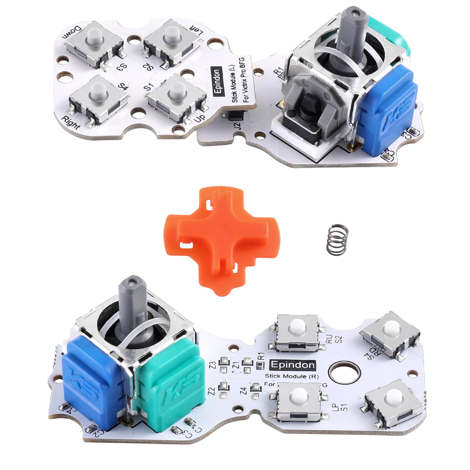 Epindon TMR Hall Effect Electromagnetic Replacement Stick Module Compatible with Victrix Pro BFG Wireless Controllers | Tactile Switch | Conductive Rubber is NOT Required | Both PS5 & Xbox Version | 2-PACK 80G