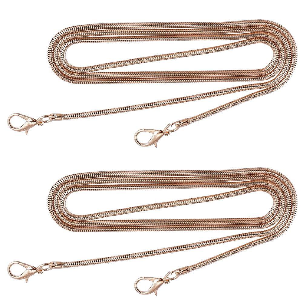 GORGECRAFT 2PCS Handbag Chain Flat Chain Strap Crossbody Bag Replacement Strap with Metal Buckles Snake Chain Bag Strap for Handbag Crossbody Bag Shoulder Chain Strap Gold