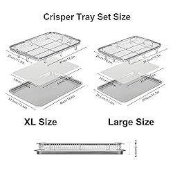 Air Fryer Basket for Oven, 2 Set Air Fryer Pan and