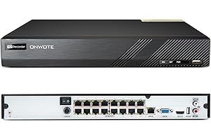 ONWOTE 16 Channel 4K 8MP PoE Security NVR Video Audio Recorder, Support 8MP 5MP 4MP 1080P, 16CH NVR with NO Hard Drive, Support up to 16TB with 2 Storage Bays, 16-CH Simultaneous Playback
