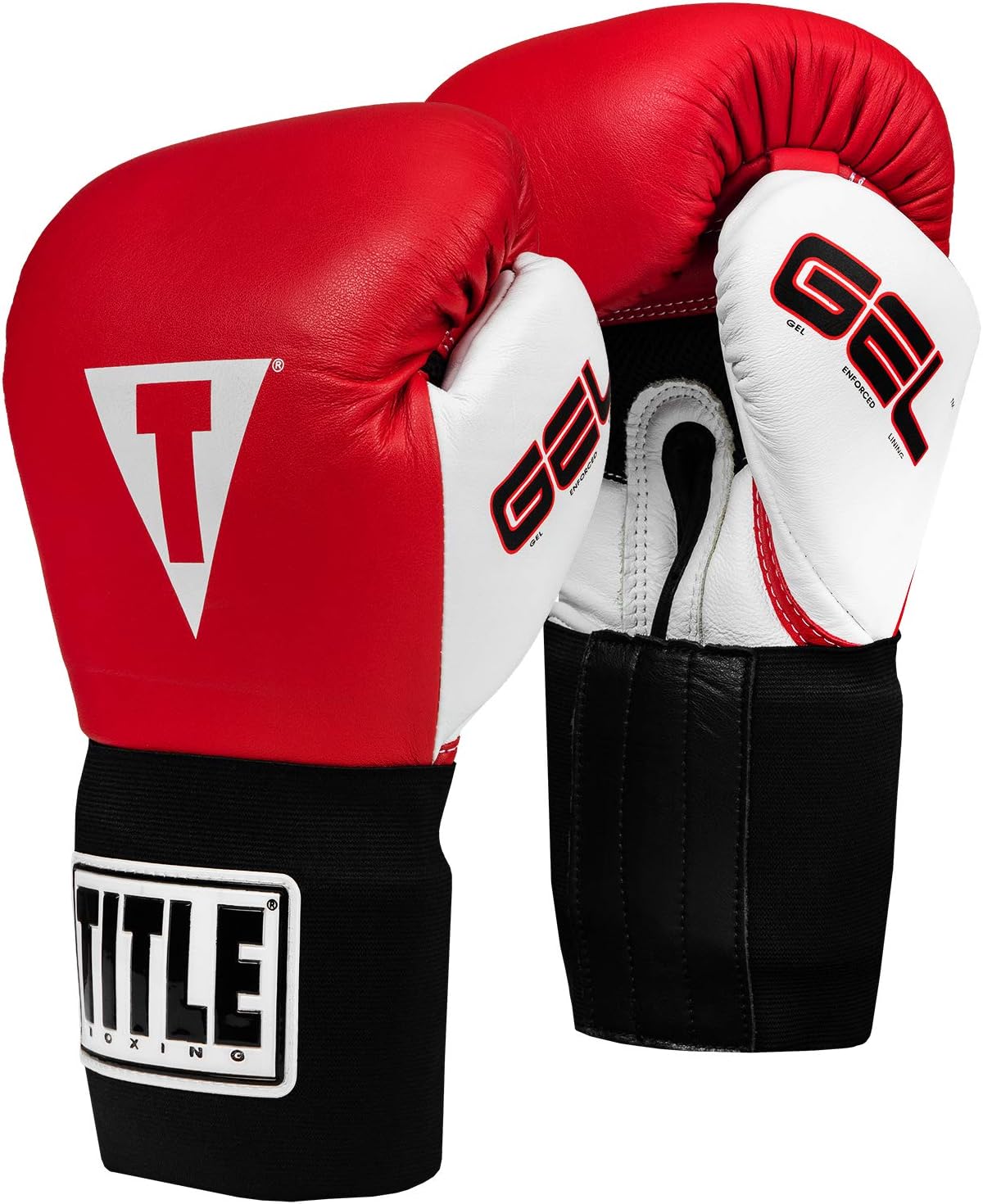 TITLE Boxing Title Gel Intense Bag/Sparring Gloves, Red/White, 16Ounce