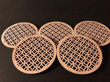 Amazon 国産ひのきコースター5枚セット ヒノキ 檜 ひのき コースター 日本製 和柄 おしゃれ プレゼント キッチングッズ 天然木 雑貨 おもてなし 七宝 コースター オンライン通販