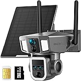 Dragon Touch 4G LTE Cellular Security Camera, 4K Wireless Outdoor Solar Camera 12000mAh, 4G or WiFi Duo-Mode, 10x Optical Zoom, 360° Pan and Tilt AI Tracking, with SIM Card, IP66 Weather-Resistant