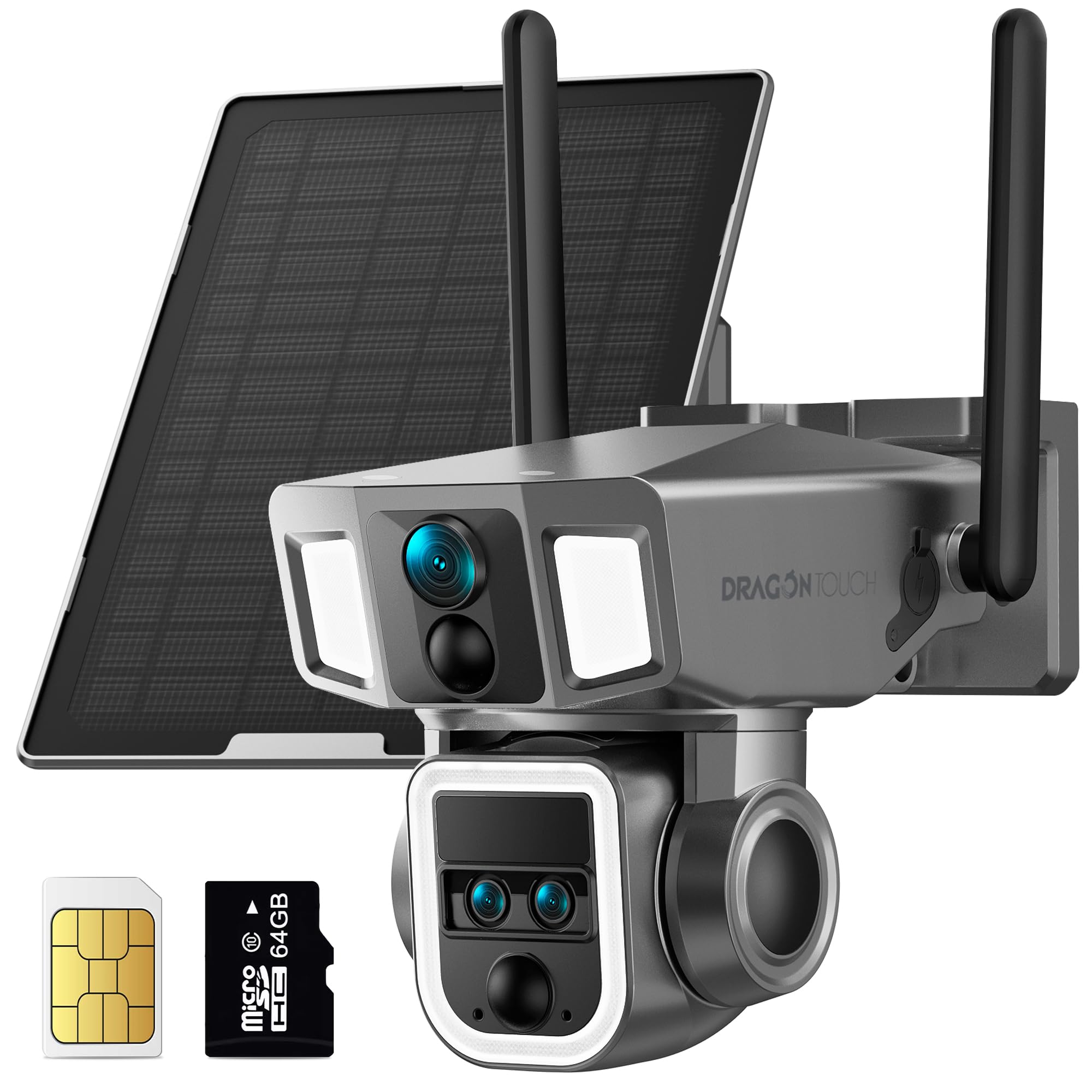 Photo 1 of (opened/unknown missing pcs) Dragon Touch 4G LTE Cellular Security Camera, 4K Wireless Outdoor Solar Camera 12000mAh, 4G or WiFi Duo-Mode, 10x Optical Zoom, 360° Pan and Tilt AI Tracking, with SIM Card, IP66 Weather-Resistant