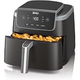 Ninja Air Fryer Pro, 5 Qt, 4-in-1, Grey, AF141 | Air fry, roast, reheat, dehydrate, 1750W, 400F max, Fits 4 lbs fries, Nonsti