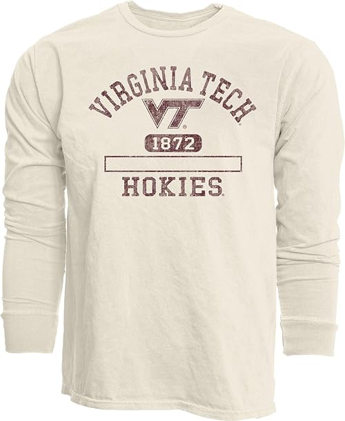 Blue 84 Standard NCAA Officially Licensed Long Sleeve T-Shirt Ivory Dyed Ringspun