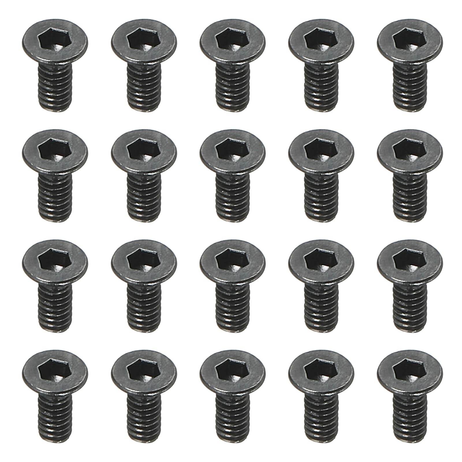 PATIKIL M2 x 5 mm Flat Head Socket Cap Screws, 50 Pack Flat Countersunk Bolts Medium Carbon Steel Hex Socket Drive Machine Screws Full Thread Black Oxide Grade 10.9