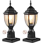 VEVOR 2 Pack Dusk to Dawn Outdoor Post Light, 16.93 in, Waterproof Lamp Post Light Fixtures with 3.5 in Pier Mount Base Glass