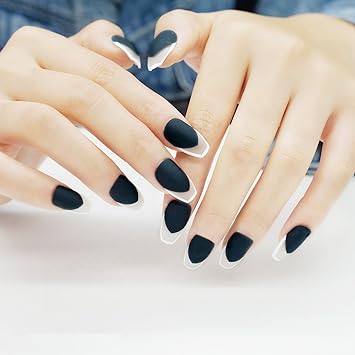Amazon Com Matte False Nails Coffin Shape 24 Pieces Full Cover