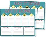2 pack Weekly Planner Mouse Note Pad, Multi Featured tabs for all your daily tasks with motivational message: GET IT DONE, Beautifully designed with full rich colors on great smooth rounded paper