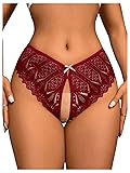 MakeMeChic Women's Floral Lace Panties Criss Cross