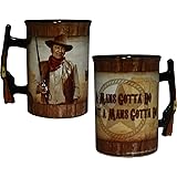 John Wayne 16oz Mug with Rifle Handle - "A Man's Gotta Do..."