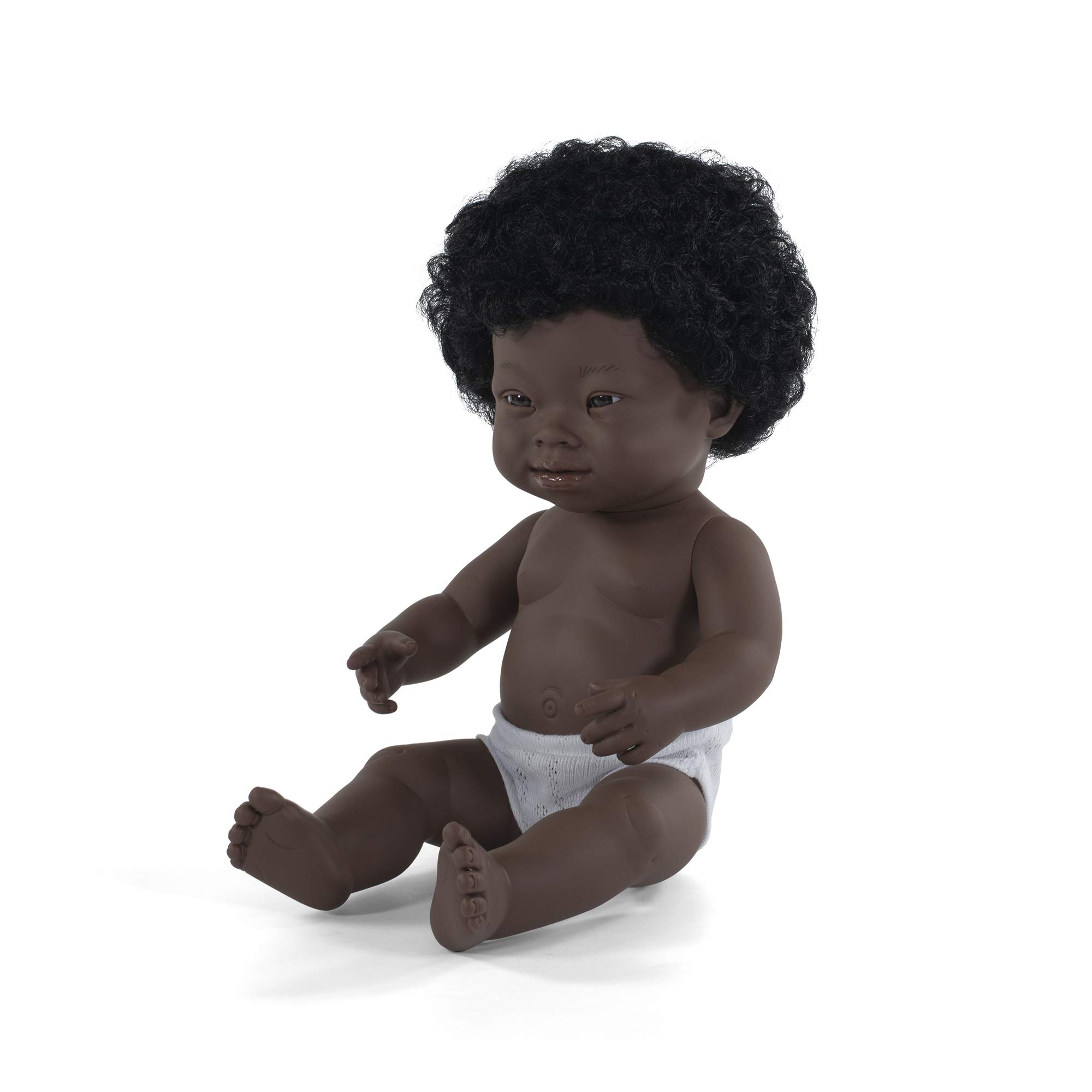 Miniland Baby doll with down syndrome AFRICAN GIRL 38 CM