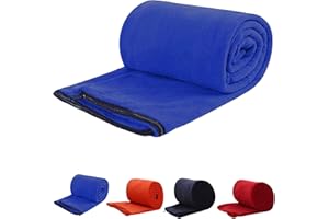 E-Onfoot Fleece Sleeping Bag Liner, Camping Sleep Sack Travel Sheet with Zipper