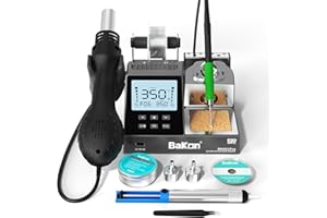 BK602Pro Soldering Station, C210 Soldering Iron Station& Hot Air Rework Station 2 in 1 Precision Soldering Kit, Large Display