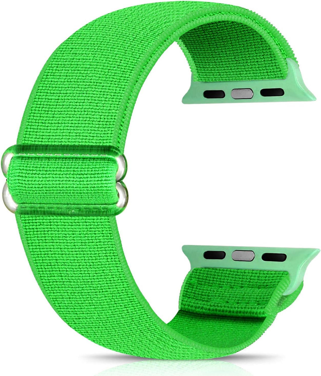 Ecogbd Elastic Replacement Strap Compatible with Apple Watch Strap 38mm 40mm 42mm 44mm, Soft Fabric Nylon Strap Compatible with iWatch Series 6, 5, 4, 3, 2, 1, SE for Women Men (42MM/44MM, Green)