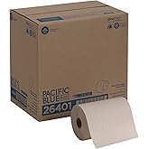 Georgia-Pacific Pacific Blue Basic Recycled Paper Towel Roll (Previously Branded Envision) by GP PRO (Georgia-Pacific), Brown, 26401, 350 Feet Per Roll, 12 Rolls Per Case