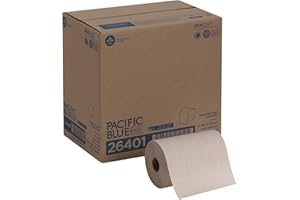 Georgia-Pacific Pacific Blue Basic Recycled Paper Towel Roll (Previously Branded Envision) by GP PRO (Georgia-Pacific), Brown, 26401, 350 Feet Per Roll, 12 Rolls Per Case
