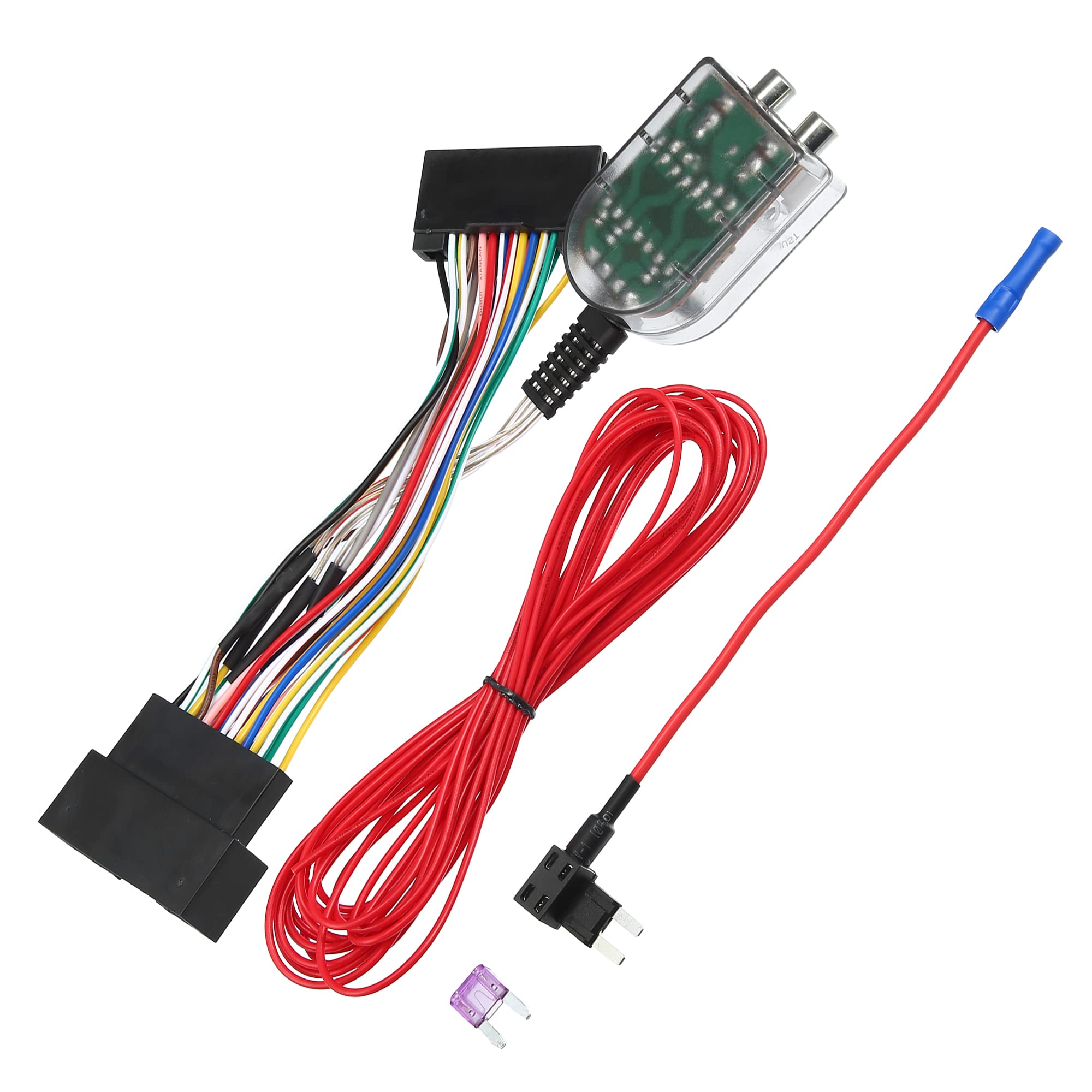 X AUTOHAUX Add an Amp Amplifier Adapter Interface to Radio System with Red Wire