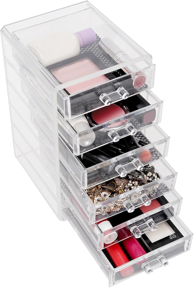 Cajonera Plástico Acrílico Transparente Organizar Guardar Maquillaje 6