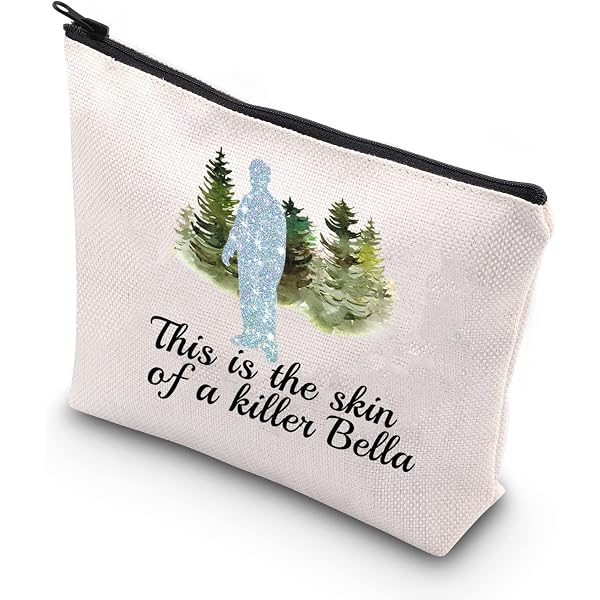 Make-up-Tasche Crime TV Show Design – Reißverschluss, Beige (23,5x17 Cm)