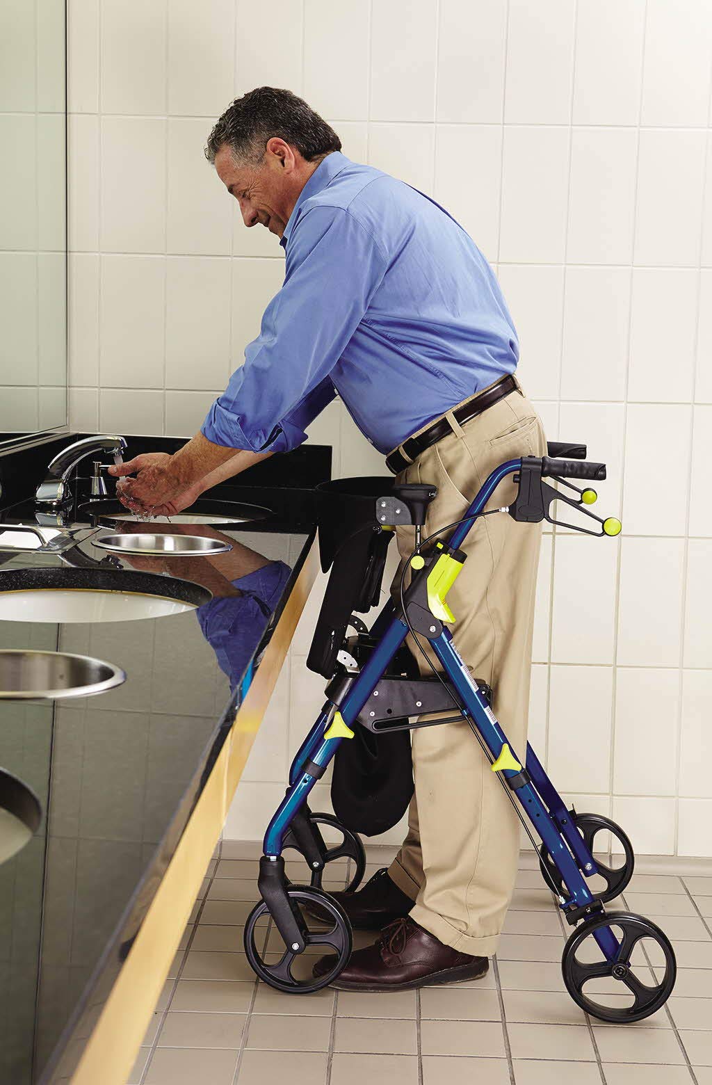 Medline Premium Empower Rollator Walker with Seat, Folding Rolling