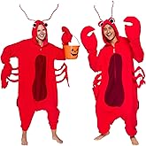 Funziez! Sea Creatures Onesie Lobster, Clown Fish, Hammerhead Shark, Octopus, Squid - Plush Adult Animal Costume Jumpsuit
