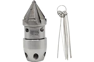 Greenseen 3/8 NPT Sewer Jetter Nozzle - 70L/Min Pressure Washer Compatible, 360° Rotating Stainless Steel Nozzle for Municipal Drain Pipe Cleaning