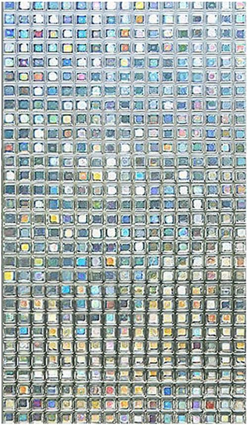 Wall Sticker, Static Cling Mosaic Colorful Square Stained Glass Window Door Glass Film Decor