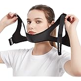 Double Adjustable Anti Snoring Chin Strap for CPAP Users - Chin Strap for Snoring Face Mask Bandage Keeping Mouth Closed - No Dry Mouth Nasal Breathing for Women and Men (Black)