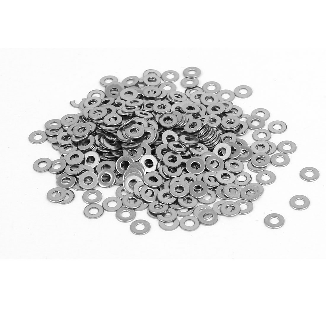 Sourcingmap M1.6 304 Stainless Steel Flat Washers Spacers Fastener DIN125 400PCS