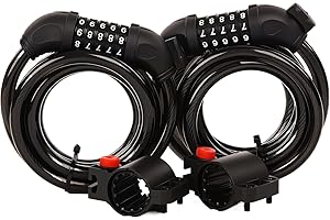 SEPOX® 2Pcs Pack 6FT Extra Long Cable Combination Bike Locks, 5 Digits Retractable Security Lock, 12mm Heavy Duty Anti Theft Anti Rust Cable for Bicycle, Scooter, Gate, Outdoor Equipment, Weatherproof