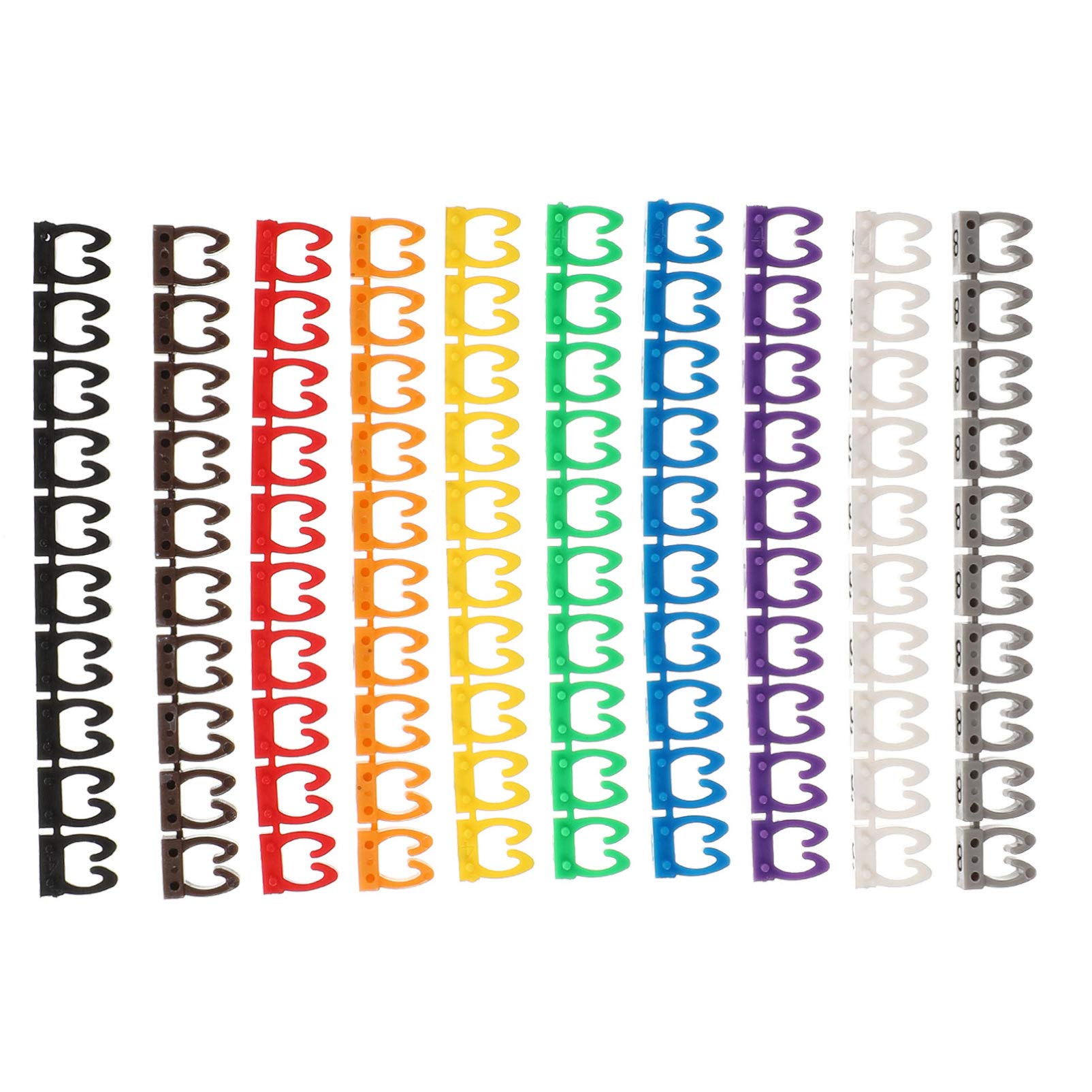VILLCASE 100PCS 0-9 Wire Cord Cable Marker Set, 6MM Multicolor Cable Labels Cord Identification Tags Cable Markers Wire Digital Numbering Marker Tube for Electrical Cord Management