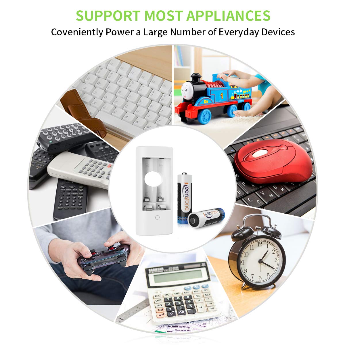 Keenstone AA 4PCS Pilas Li-ion Recargables Batería 1.5V 1000 Ciclos con Cargador de 2 Ranuras, para Blink Cámara, Linterna, Juguetes, Control Remoto