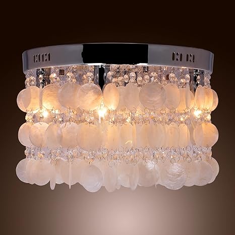 Lightinthebox Modern White Shell Crystal Home Ceiling Light