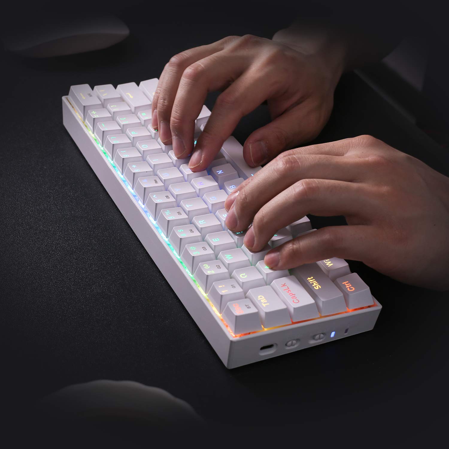 Redragon K530 Draconic 60% Compact RGB Wireless Mechanical Keyboard, 61 Keys TKL Designed 5.0 Bluetooth Gaming Keyboard
