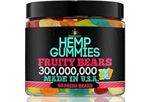 HEALTHERGIZE Hemp Gummies Edibles for Sleep Calm HempOil Infused -95 Fresh and Fruity Bears-Made in USA