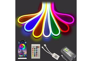 dobestyou RGB Neon LED Strip Lights，5m 12V DC 600 SMD2835 LEDs Waterproof Rope Light for Indoor Outdoor Home Decoration