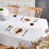 Deconovo White Rectangle Tablecloth 140x240 cm Water Resistant Oxford Fabric view 3