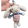 Ruzucoda Plush Bunny Rabbit Stuffed Animals Keychains Charms Ornaments Pendants Pink