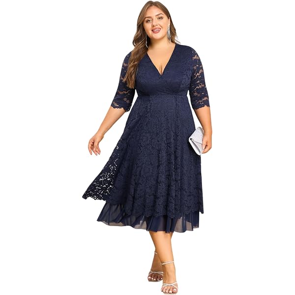 ShopWonder Plus Size V-Neck Midi Dress – Button Down Short Sleeve, Ruffle Hem, Casual Summer Dress