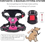 PoyPet No Pull Dog Harness Reflective Front Chest Clip Pink Small view 3