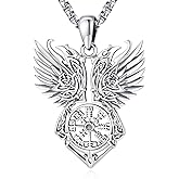 LOOVE Viking Necklace S925 Sterling Silver Norse Viking Runes Sign/Compass/Valknut/Thor Hammer Pendant Nordic Jewelry for Men