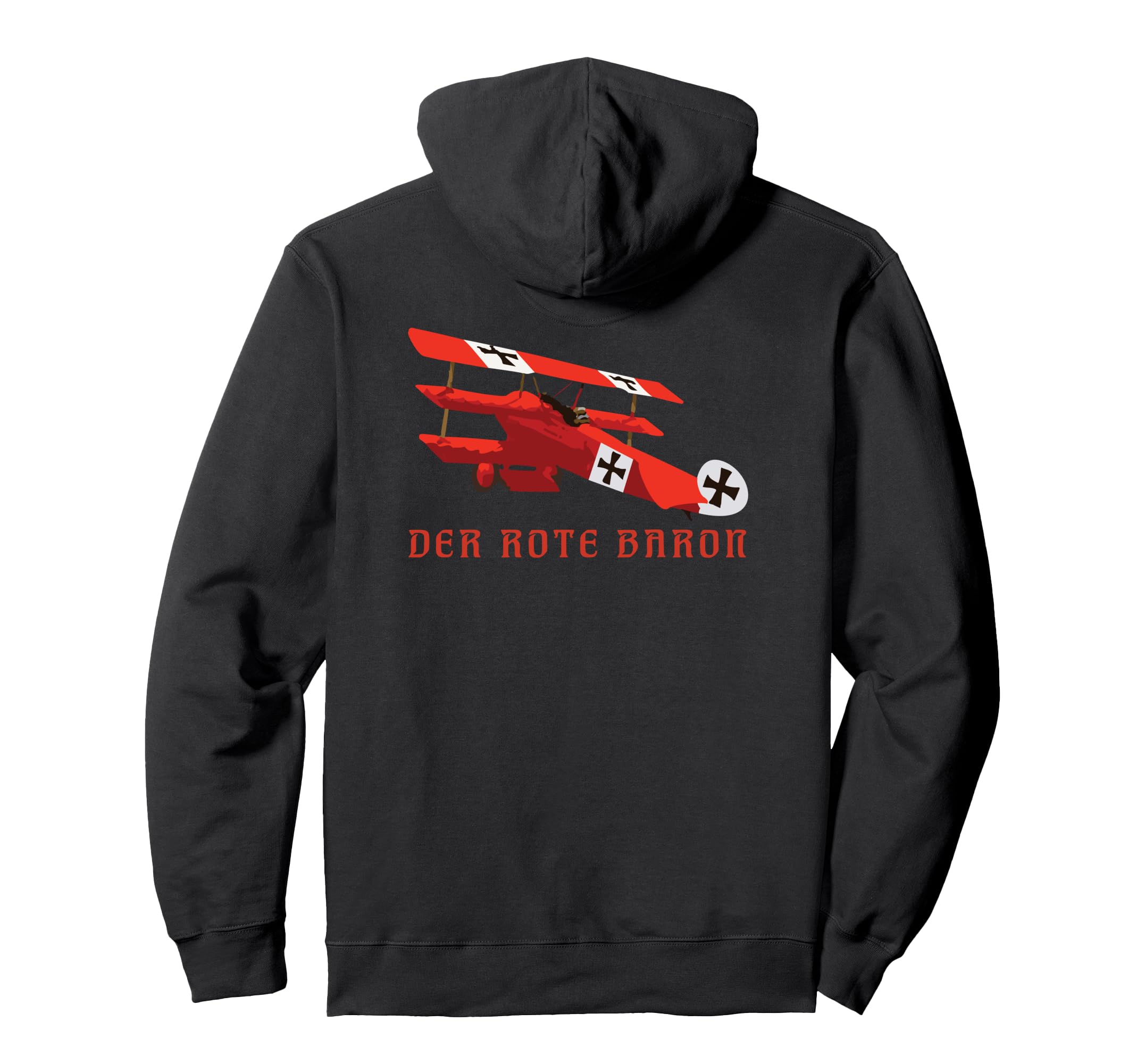 Red Rote Baron Fokker DR1 Triplane WWI Fighter Plane Pullover Hoodie