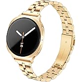 Melyis Slim Metal Band Fits for Samsung Galaxy Watch Band 8 40mm 44mm/Galaxy Watch 8 Classic 46mm, Stainless Steel Galaxy 8 Watch Bands for Women, Thin Dressy Bands for Samsung Watch 8 Bands-Gold
